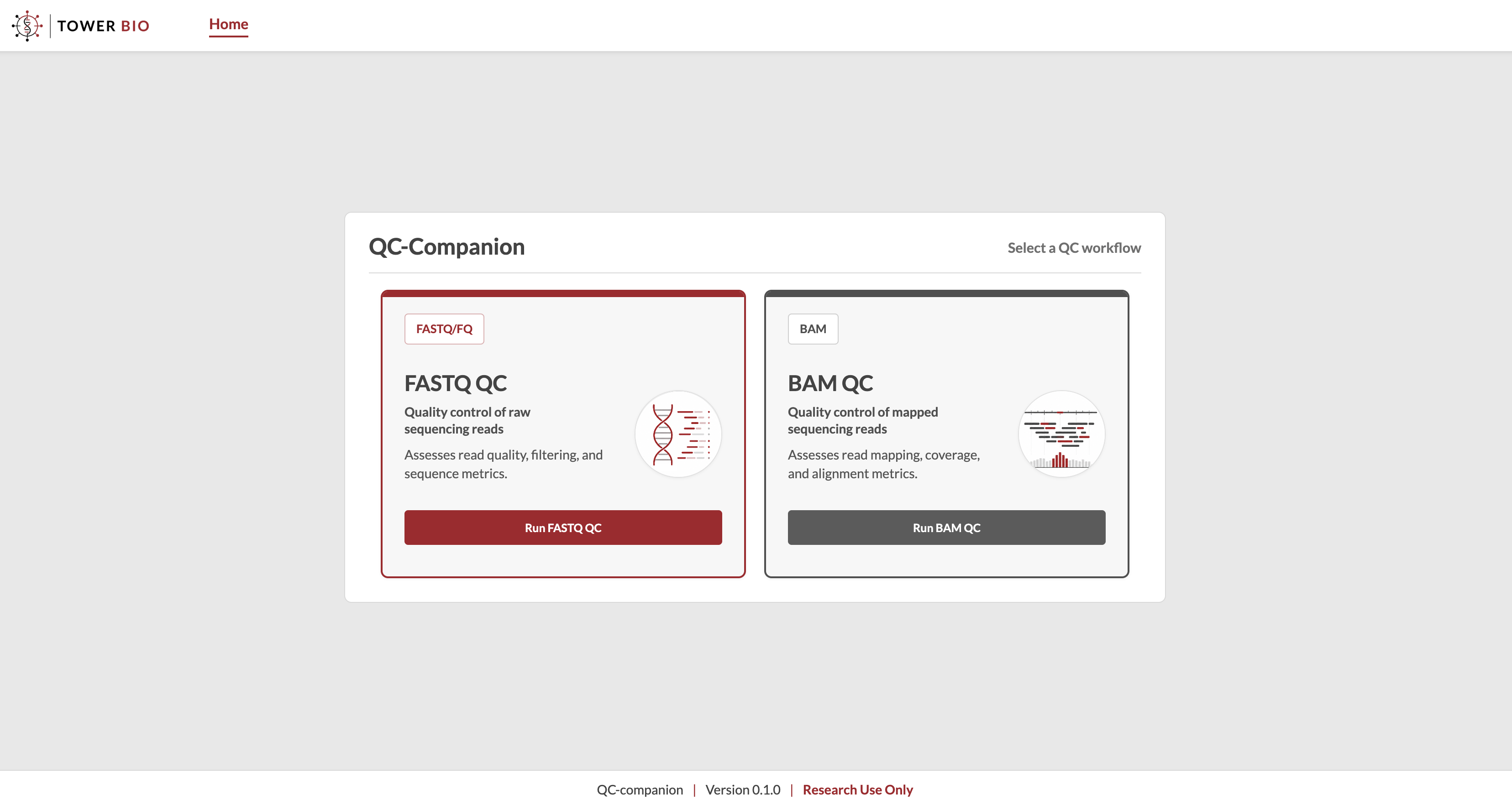 QC-Companion run QC upload screen